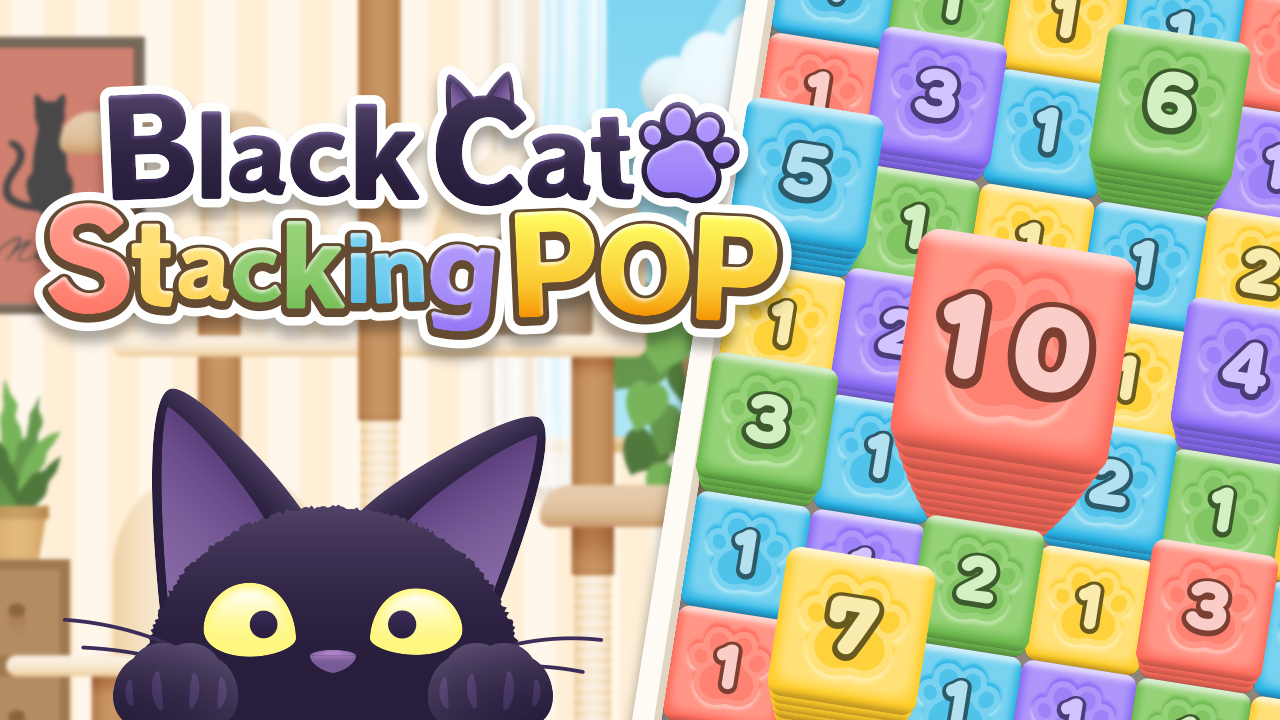Black Cat Stacking POP — Cat-themed tile-clearing puzzle