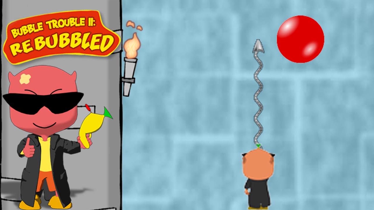 Bubble Trouble 2: Rebubbled — 2-player bubble-popping arcade
