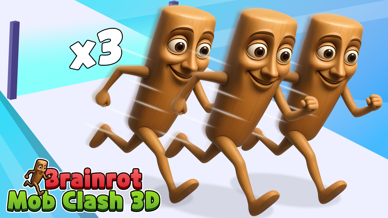 Brainrot Mob Clash 3D — 3D crowd running battler